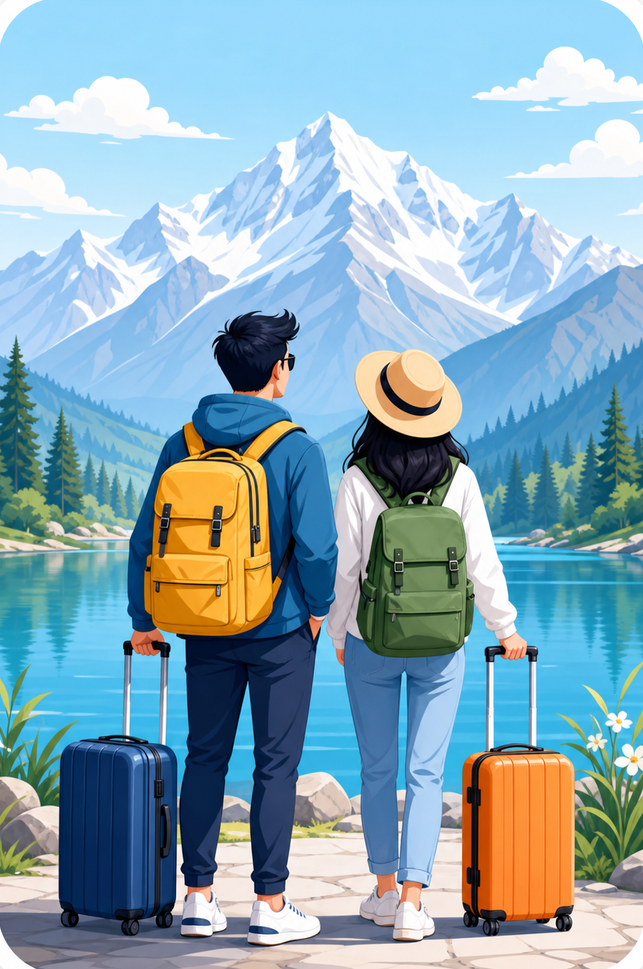 Happy travelers